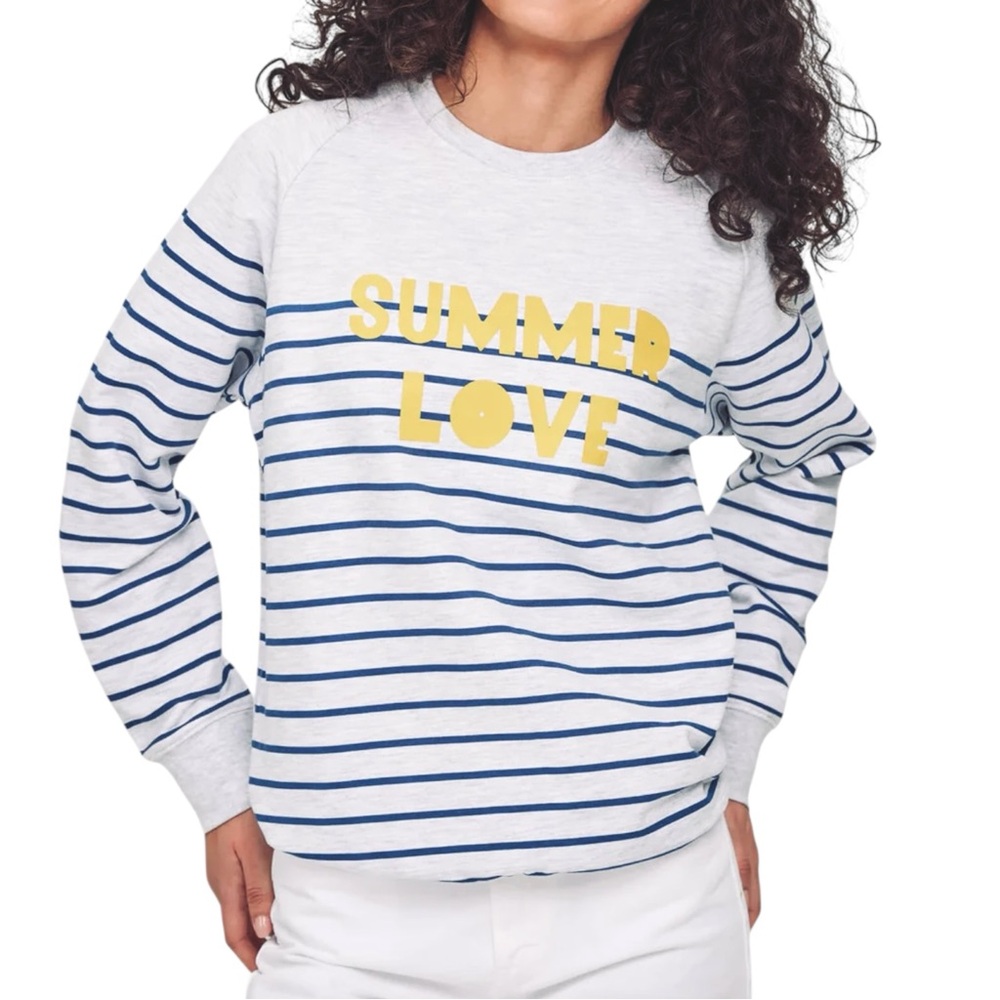 NWT South Parade French Terry ‘Summer Love’ Pullover Sweathirt size Small